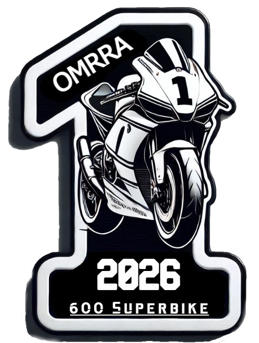 OMRRA 2026 600 Superbike number 1 plate